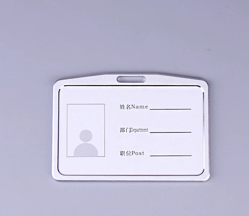 Office Metal Work Identity Badge ID Card Holder Aluminium Alloy Employee Name Cover Business Case Credit Card Holder Wallet