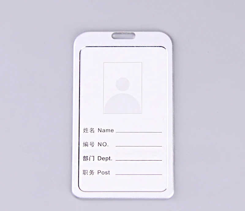 Office Metal Work Identity Badge ID Card Holder Aluminium Alloy Employee Name Cover Business Case Credit Card Holder Wallet