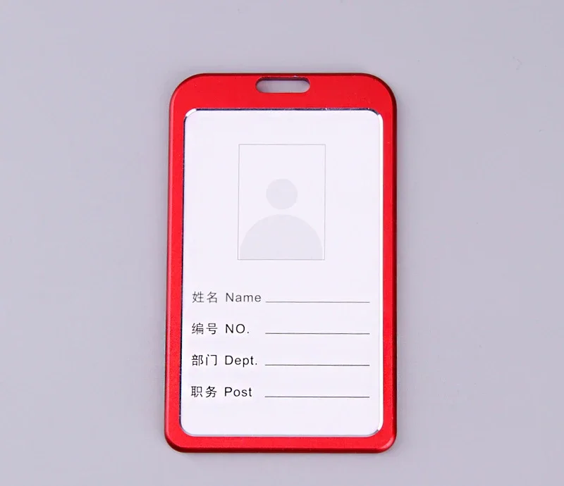 Office Metal Work Identity Badge ID Card Holder Aluminium Alloy Employee Name Cover Business Case Credit Card Holder Wallet