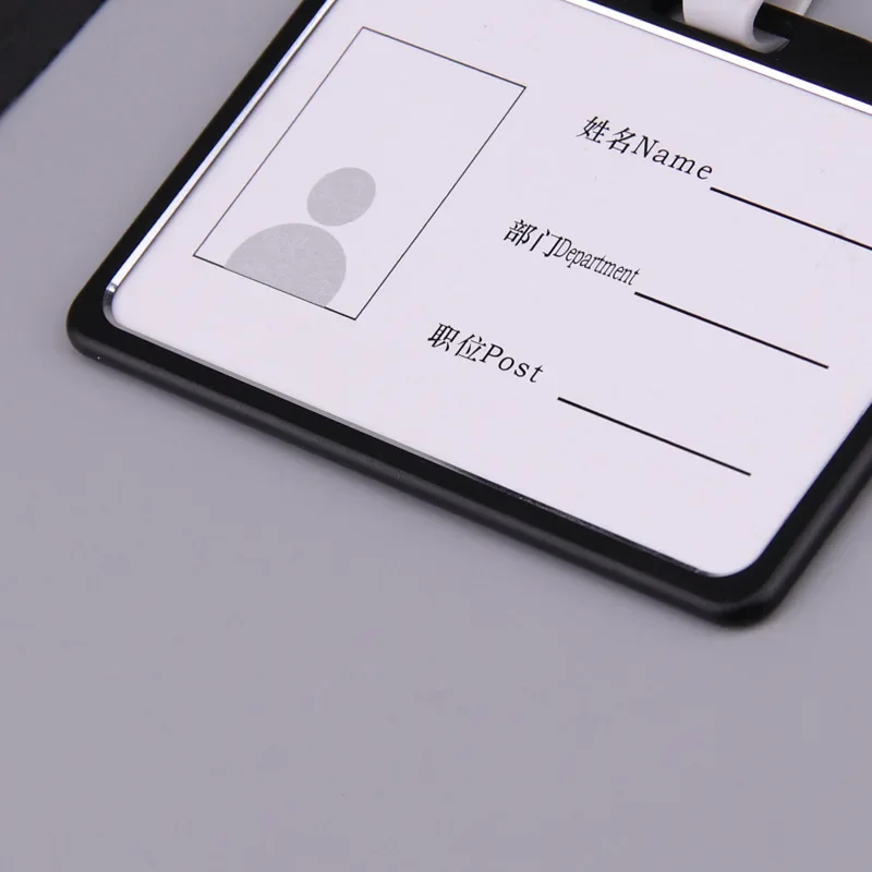 Office Metal Work Identity Badge ID Card Holder Aluminium Alloy Employee Name Cover Business Case Credit Card Holder Wallet