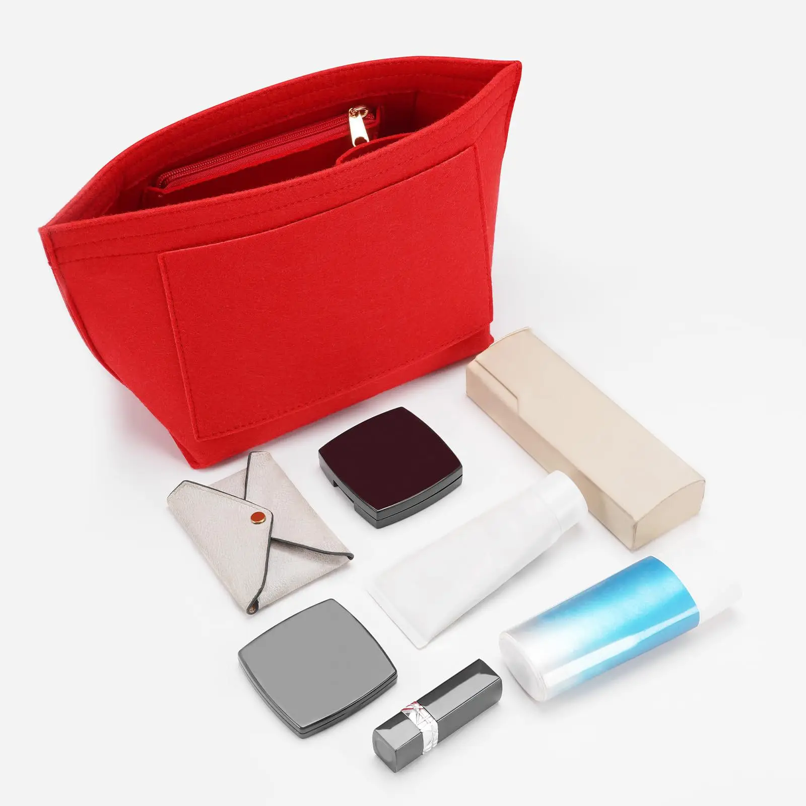 Felt Handbag Organizer Insert, Divider Bag Liner Fit Longchamp Le Pliage Tote, Shape Retaining Purse Organizer