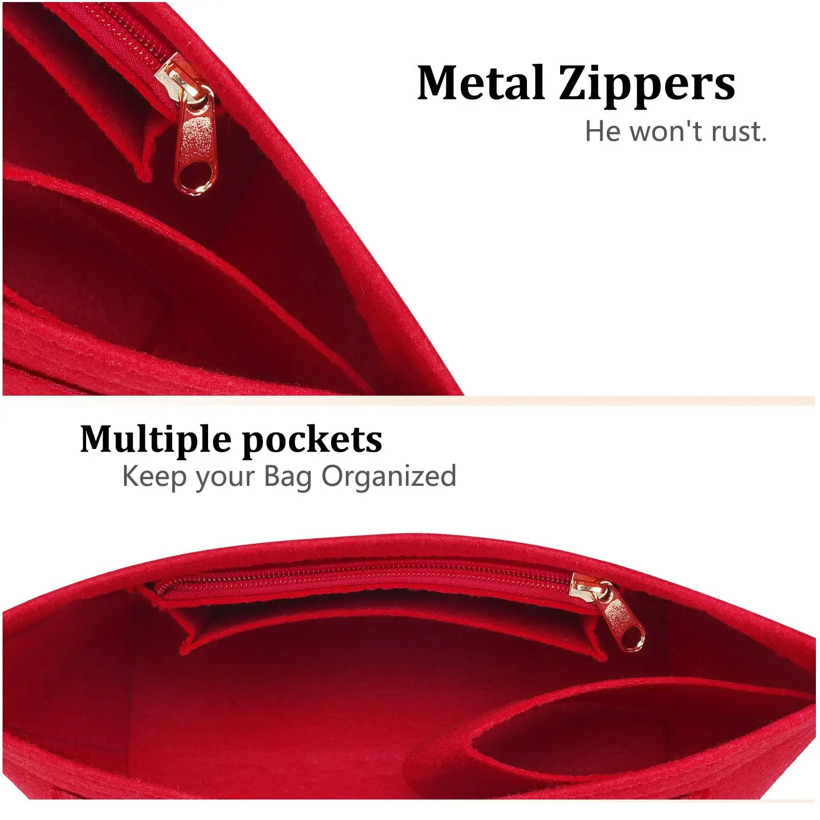 Felt Handbag Organizer Insert, Divider Bag Liner Fit Longchamp Le Pliage Tote, Shape Retaining Purse Organizer