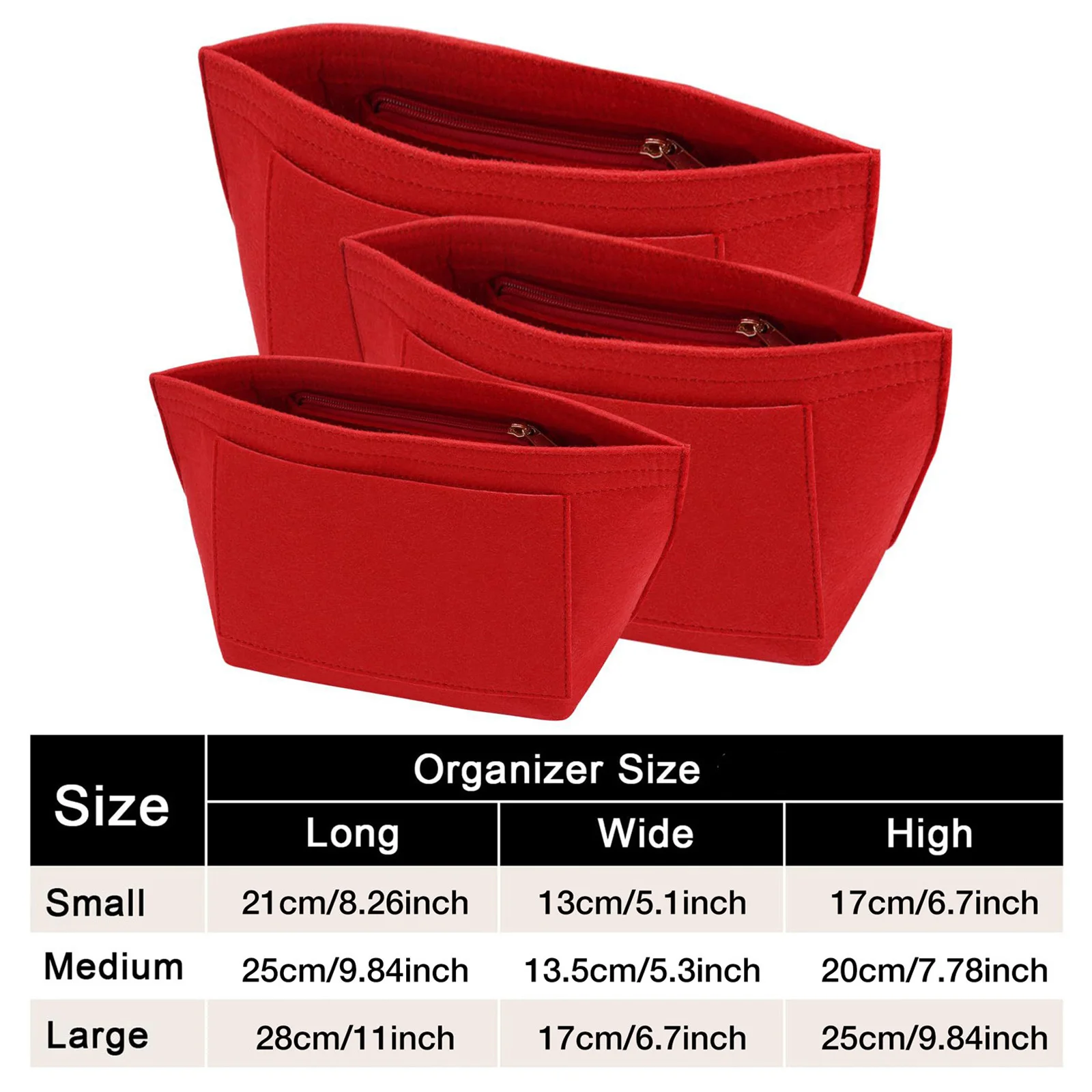 Felt Handbag Organizer Insert, Divider Bag Liner Fit Longchamp Le Pliage Tote, Shape Retaining Purse Organizer
