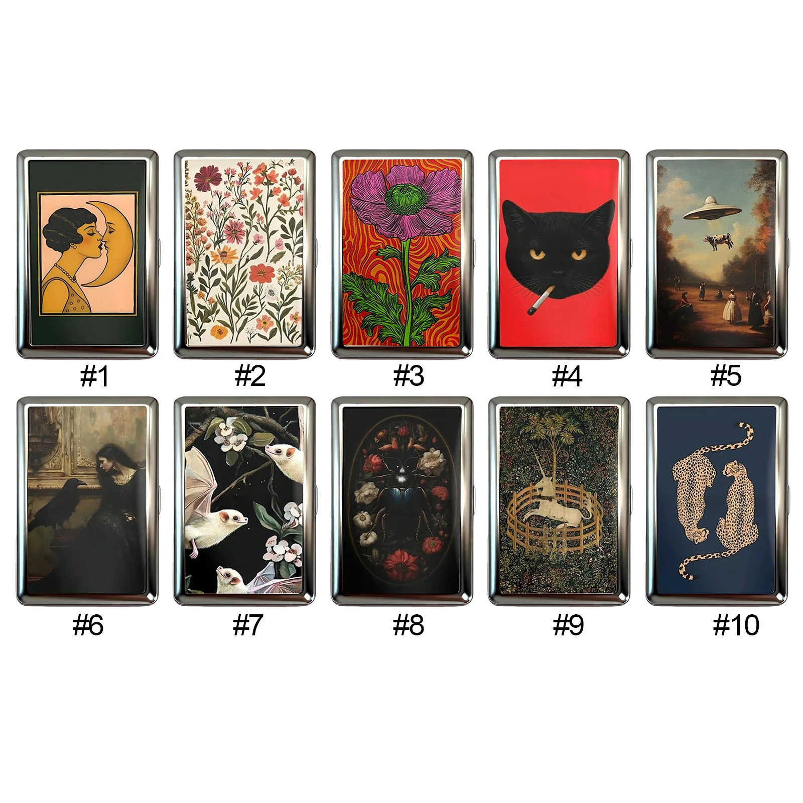 Vintage-Style Vintage Card Case Art Deco Design Metal Material Metal Case Easy Snap Multifunction Cash Case Business Card Holder