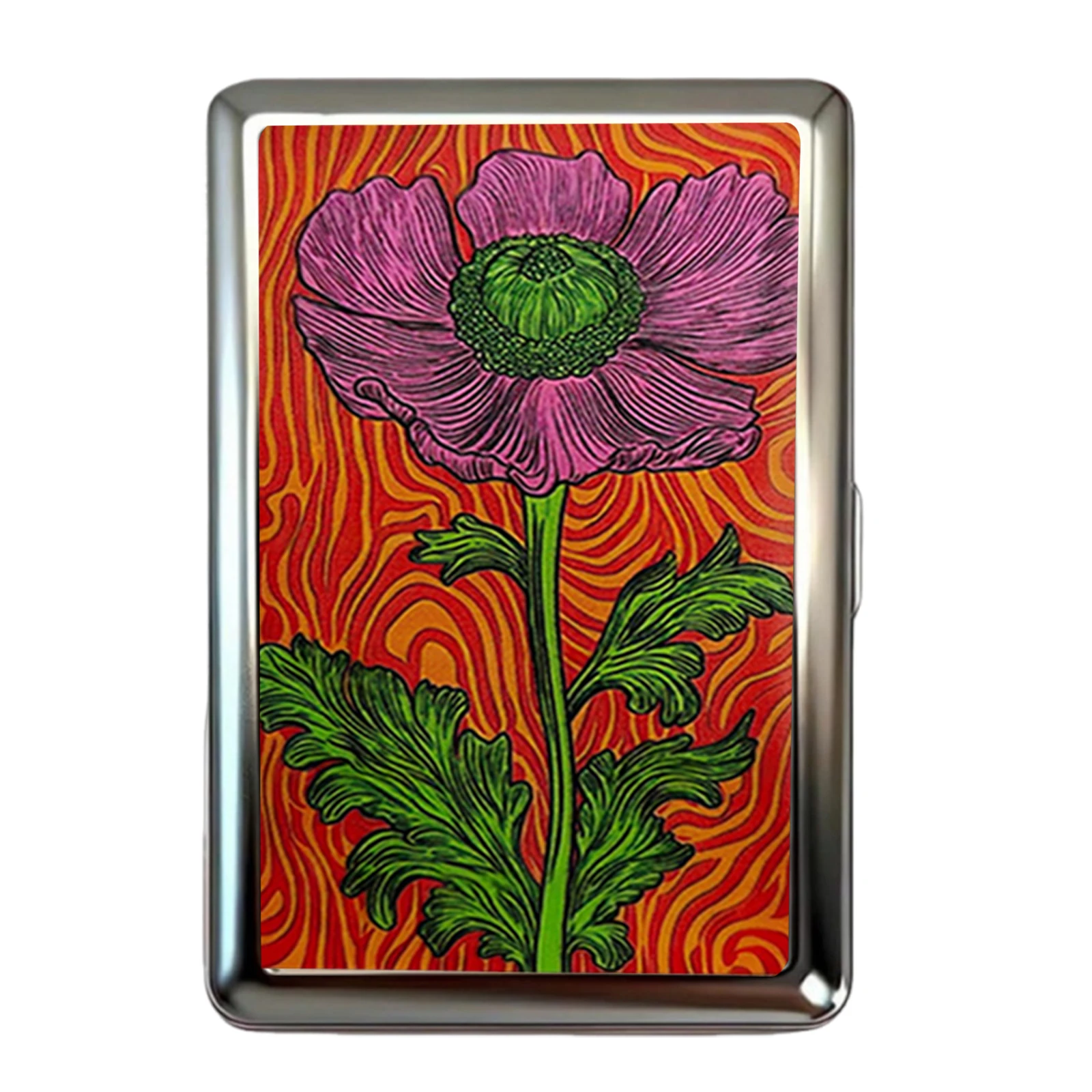 Vintage-Style Vintage Card Case Art Deco Design Metal Material Metal Case Easy Snap Multifunction Cash Case Business Card Holder