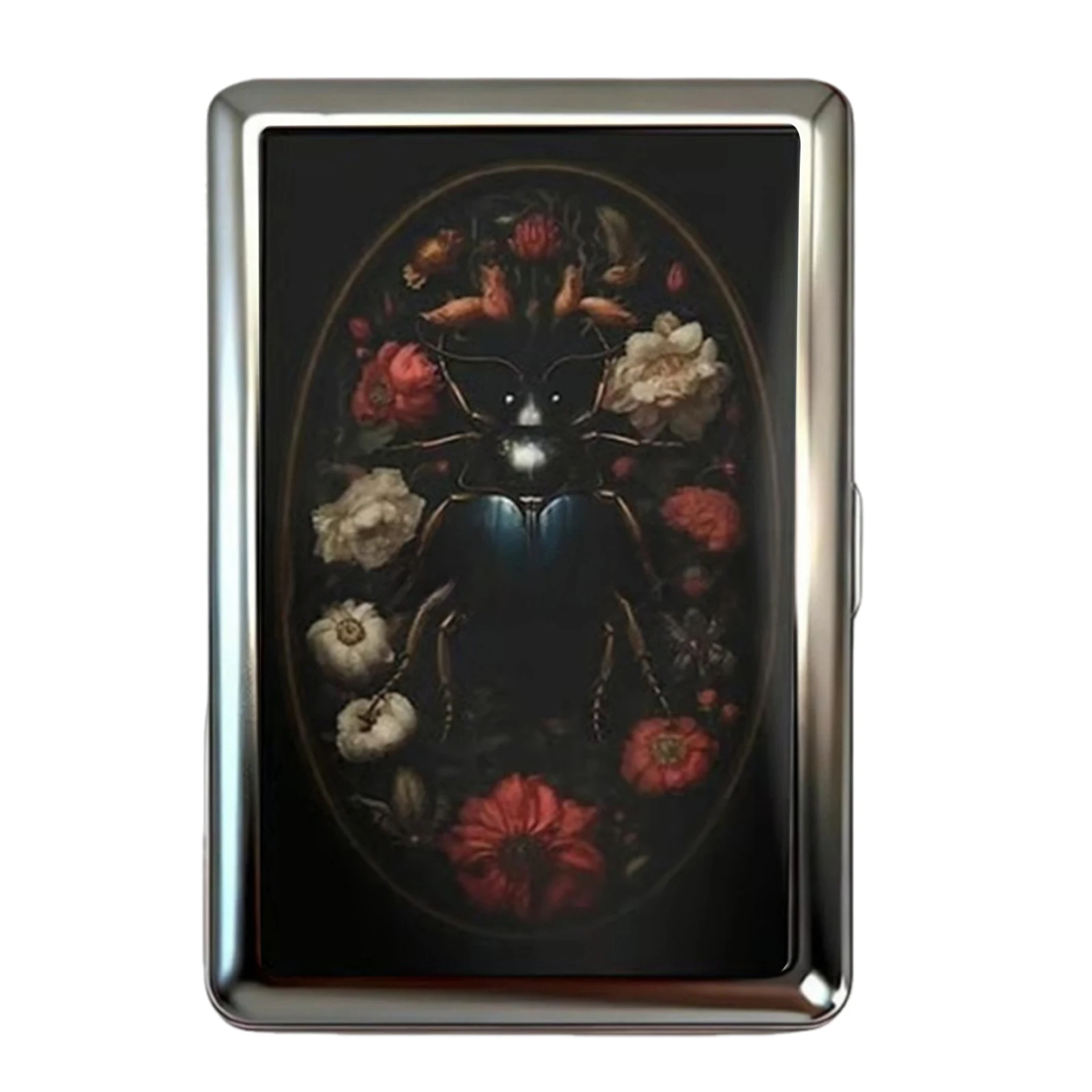 Vintage-Style Vintage Card Case Art Deco Design Metal Material Metal Case Easy Snap Multifunction Cash Case Business Card Holder