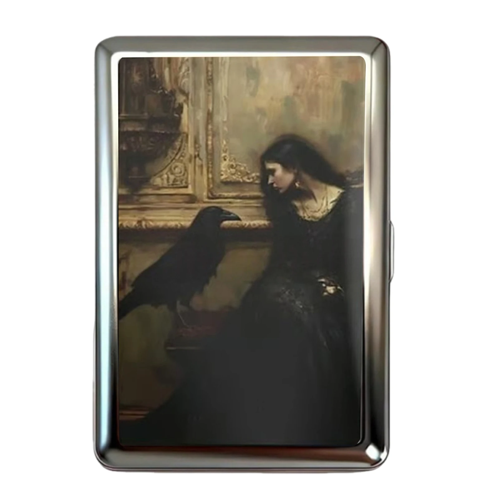 Vintage-Style Vintage Card Case Art Deco Design Metal Material Metal Case Easy Snap Multifunction Cash Case Business Card Holder