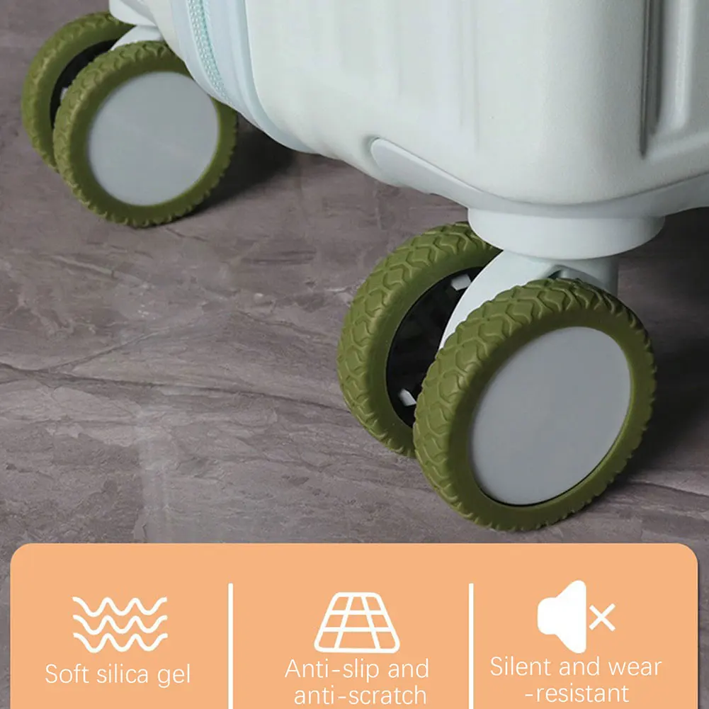Luggage Wheels Protector Wear Resistant Silicone Protection Cover Noise Reducing Anti-Scratch for Suitcase Office Chair Caster