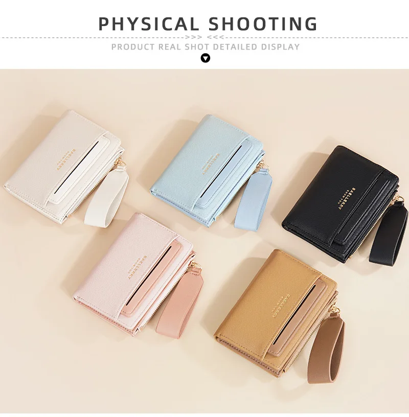 Baellerry Slim Multi-card Short Wallet for Women Luxury PU Leather Noble Female Purse Holder with Multiple Card Slots