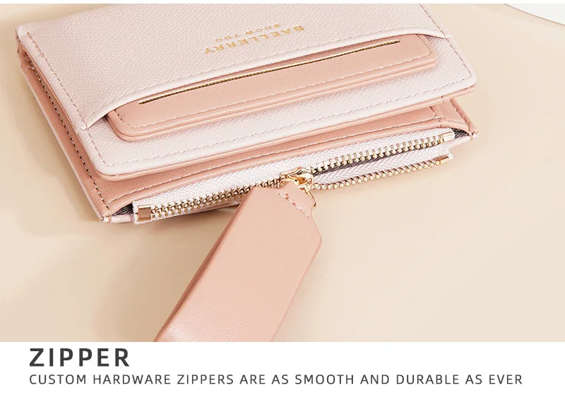 Baellerry Slim Multi-card Short Wallet for Women Luxury PU Leather Noble Female Purse Holder with Multiple Card Slots