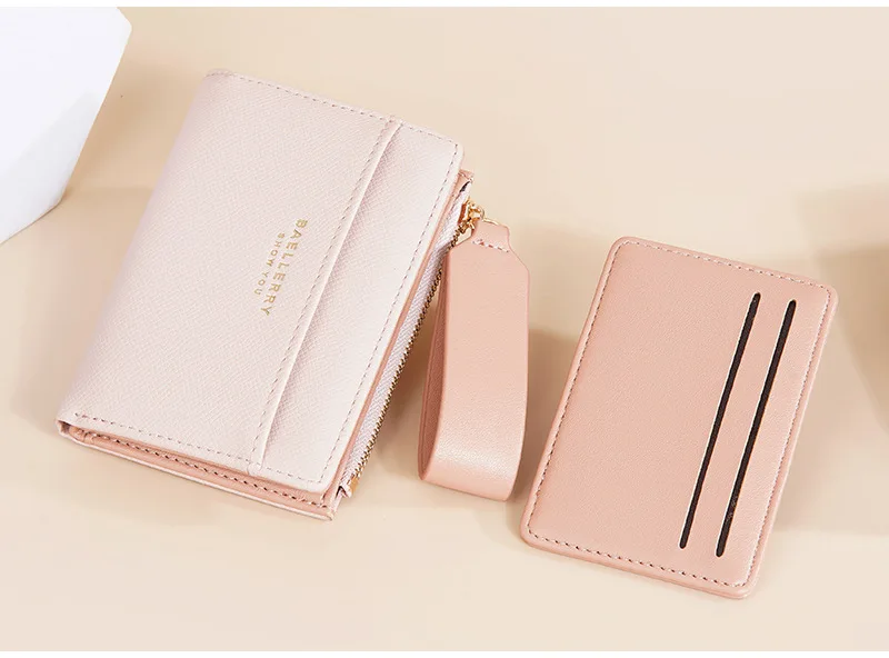 Baellerry Slim Multi-card Short Wallet for Women Luxury PU Leather Noble Female Purse Holder with Multiple Card Slots
