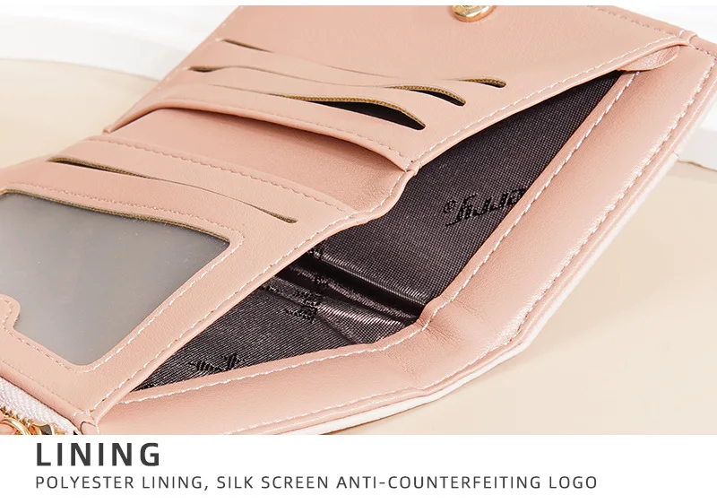 Baellerry Slim Multi-card Short Wallet for Women Luxury PU Leather Noble Female Purse Holder with Multiple Card Slots