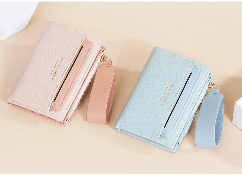 Baellerry Slim Multi-card Short Wallet for Women Luxury PU Leather Noble Female Purse Holder with Multiple Card Slots