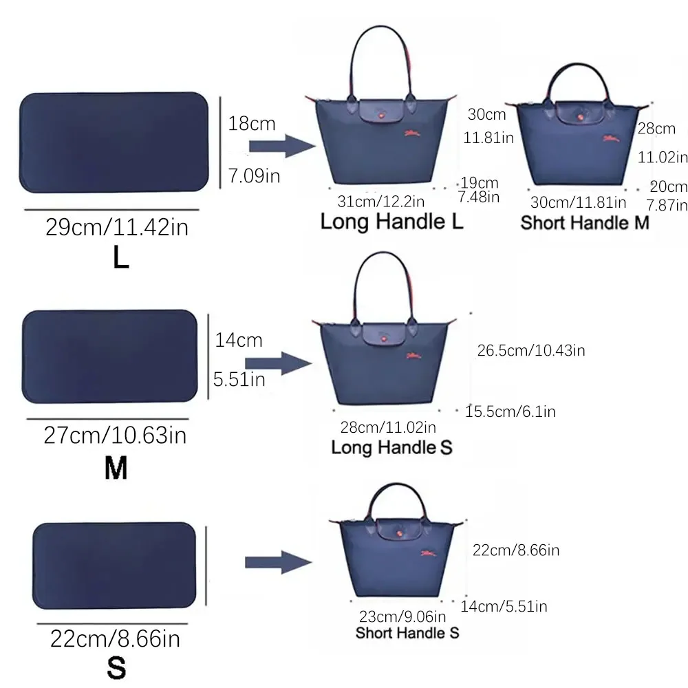 Felt Base Shaper Fits For LongChamp Le Pliage Handle Bag Bottom Plate Bag Anti Collapse Cosmetic Bag Felt Makeup Bag Support Pad