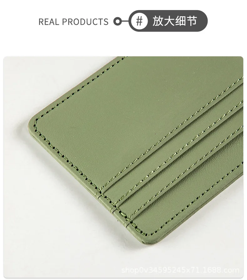 Ultra-thin PU Leather Mini Wallet Slim Bank Credit Card Holder Men's Business Small ID Case for Women Purse 4 Slots Cardholder