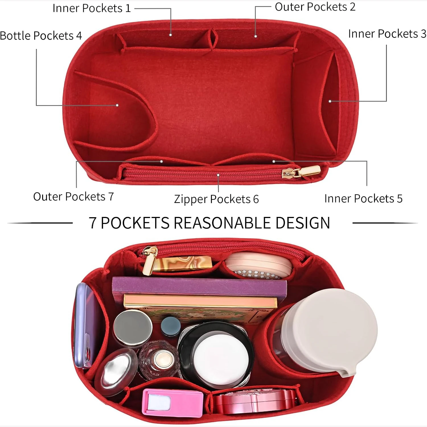 Purse Organizer Inserts for Speedy 25 30 35 Felt Purse Inserts HandBag and Tote bag Neverful Organizer Insert