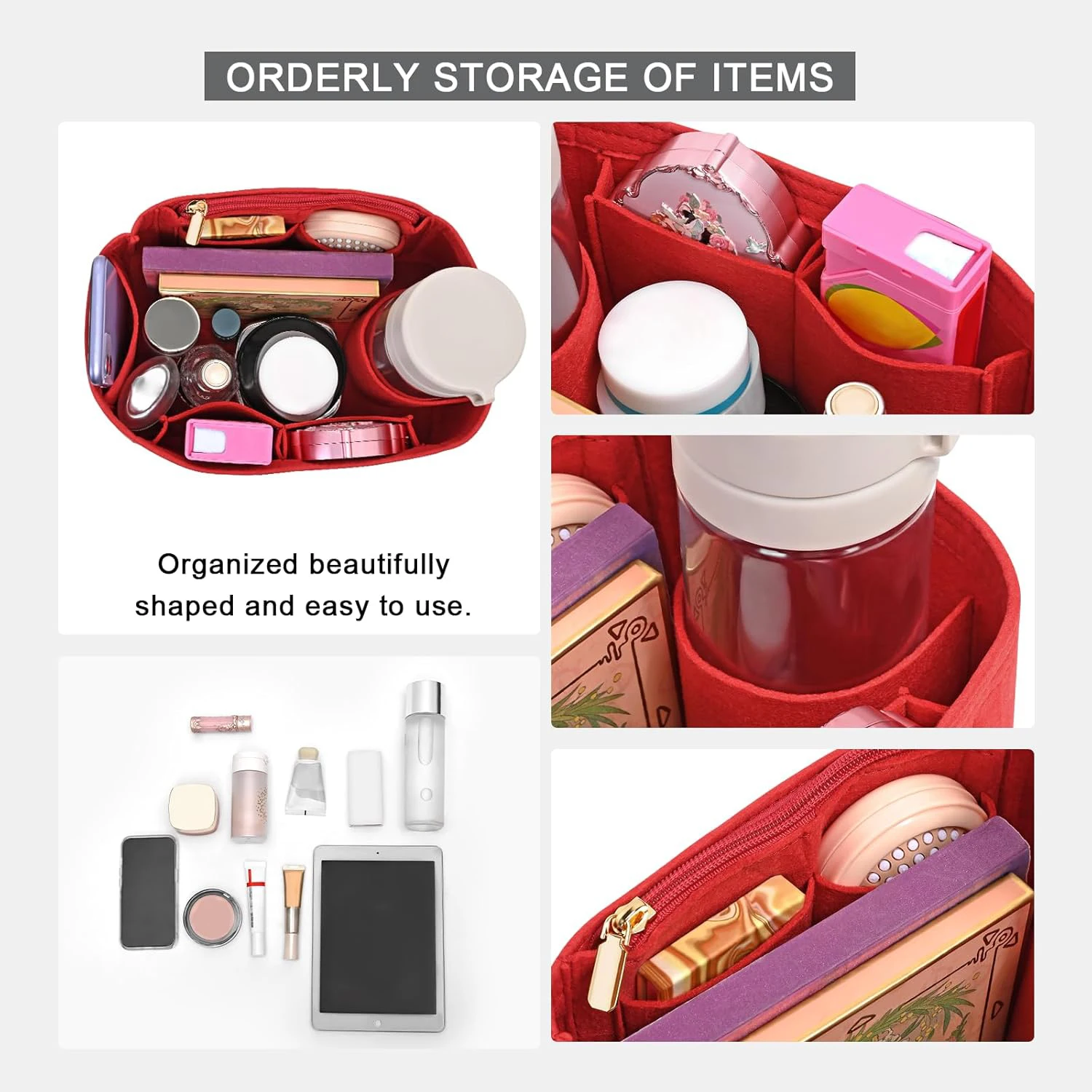 Purse Organizer Inserts for Speedy 25 30 35 Felt Purse Inserts HandBag and Tote bag Neverful Organizer Insert