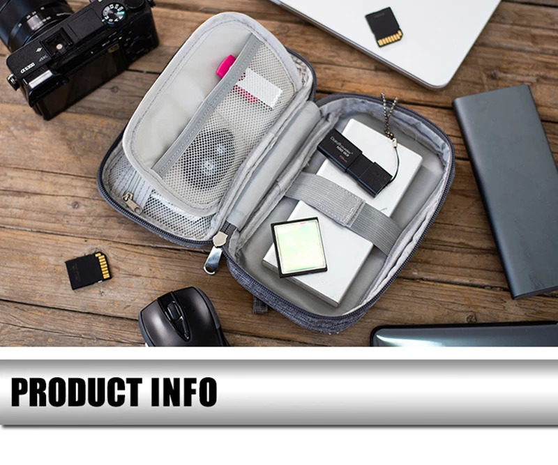 Waterproof Cable Storage Bag, Digital Electronic Organizer Portable USB Data Line ChargerPlug Storage BagTravel Cable Organizer