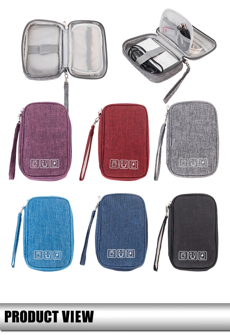 Waterproof Cable Storage Bag, Digital Electronic Organizer Portable USB Data Line ChargerPlug Storage BagTravel Cable Organizer