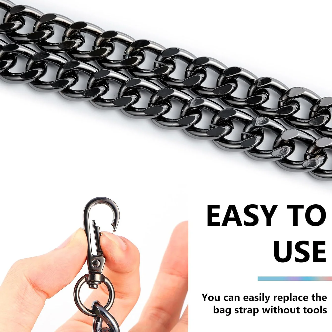 Metal Aluminum Bag Chain Replacement Parts Accessories for Hand-Woven Shoulder Handbag DIY Handmade Detachable Straps