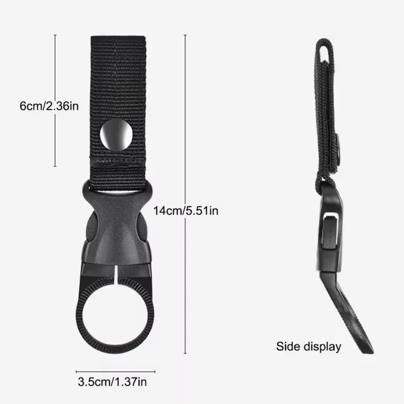 Buckle Hook Water Bottle Holder Clip Climbing Carabiner Belt Backpack Hanger Hooks Water Bottle Nylon Webbing Multifunction Wate