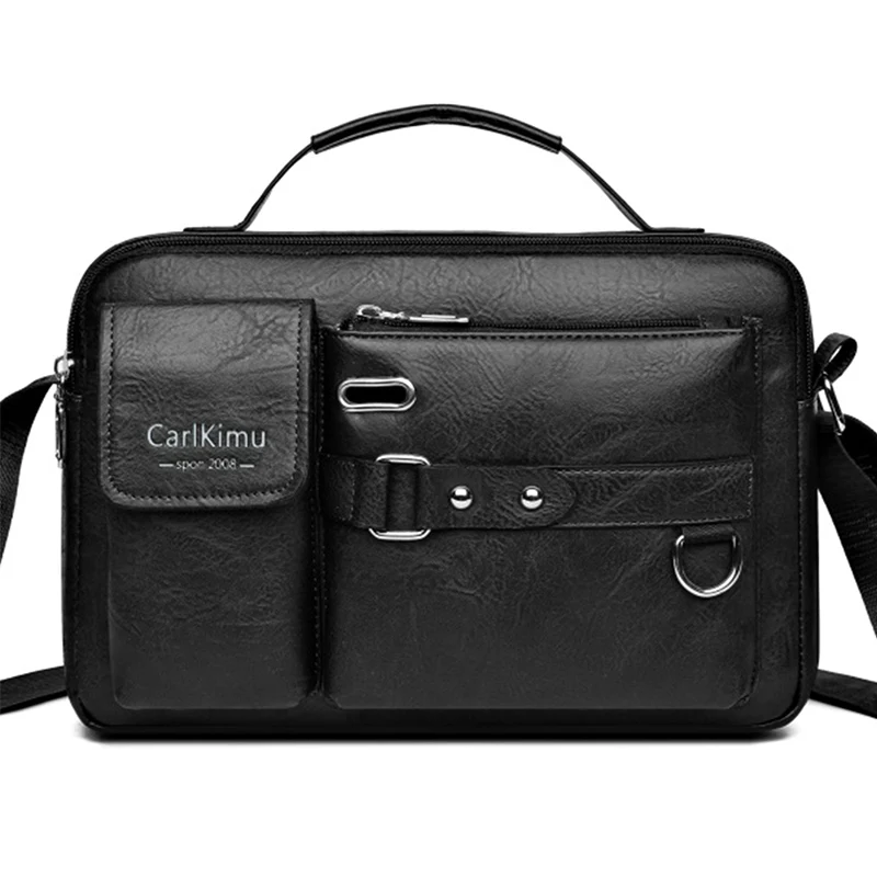 Men's Retro Messenger Bag with Waterproof Design, Large Capacity Laptop Briefcase for Office Work, Travel and School
