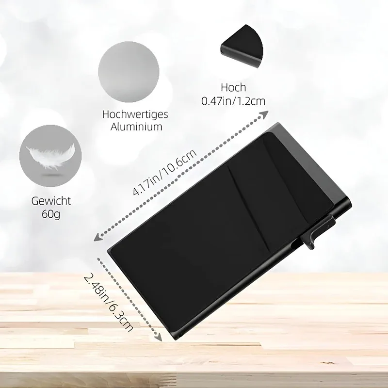 Men's Card Holder Ultra-thin Aluminum Wallet with RFID Protection and Coin Compartment
