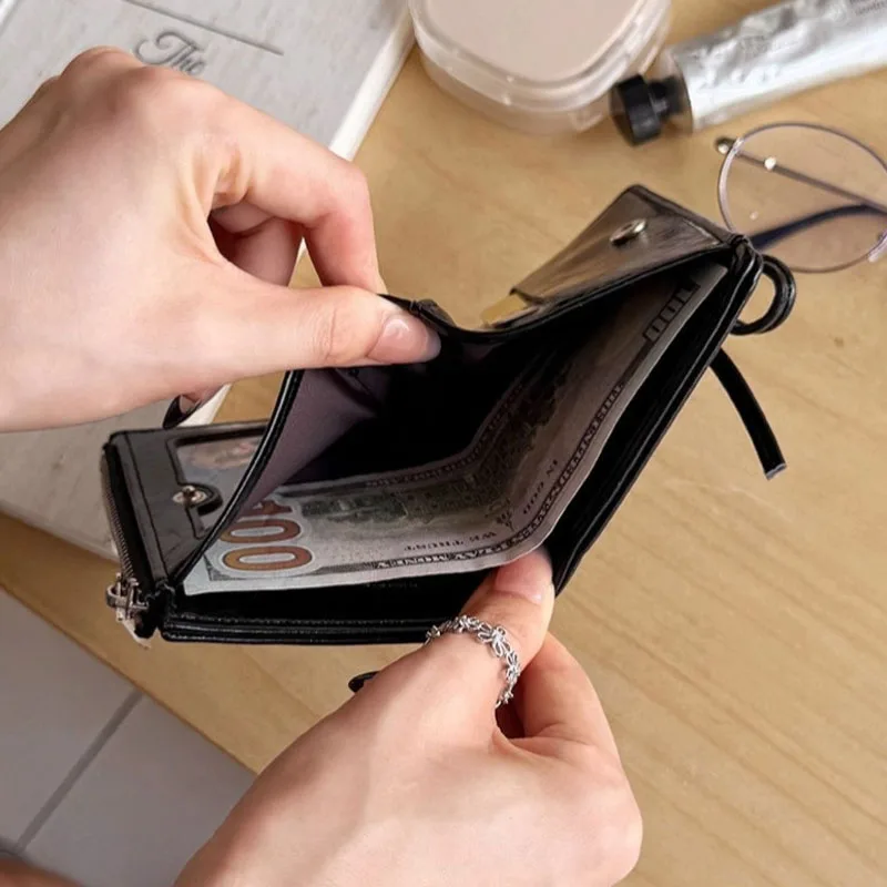 Women's Bow Lace Up Wallet Ultra Thin Multi Card Slot Zipper Coin Purse Portable Cute Small Card Holder