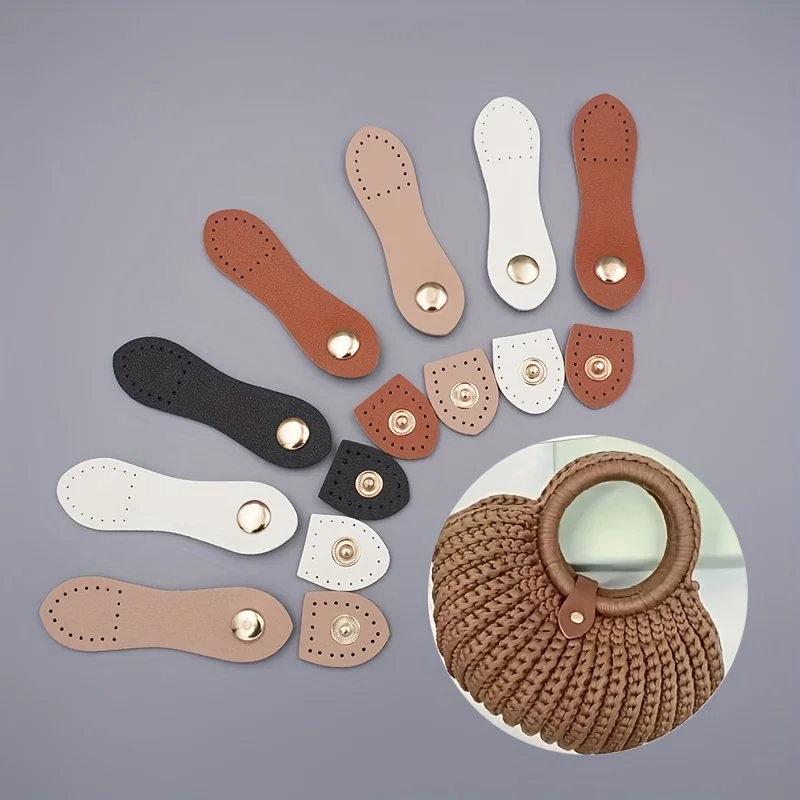 8Pcs 9cm Fashion Leather Bag Buckle Handmade Buttons Wallet Hasp Clasp Buckle Card Pack Buckle for DIY Handbag Accessories