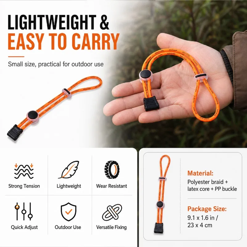 Multifunction Elastic Gear Cord 3.5mm Adjustable Backpack Strap for Bottle Umbrella Hiking