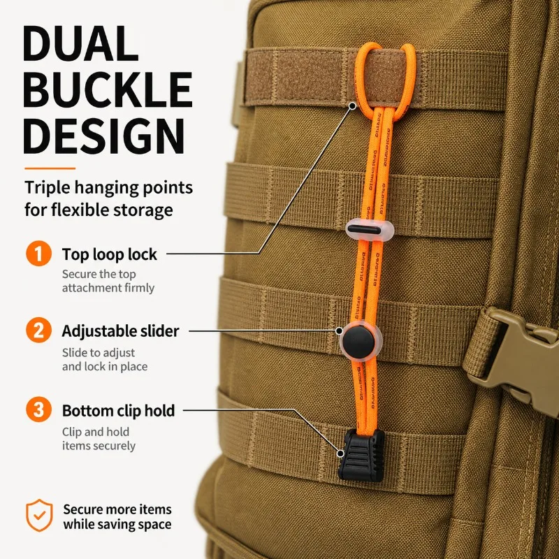 Multifunction Elastic Gear Cord 3.5mm Adjustable Backpack Strap for Bottle Umbrella Hiking