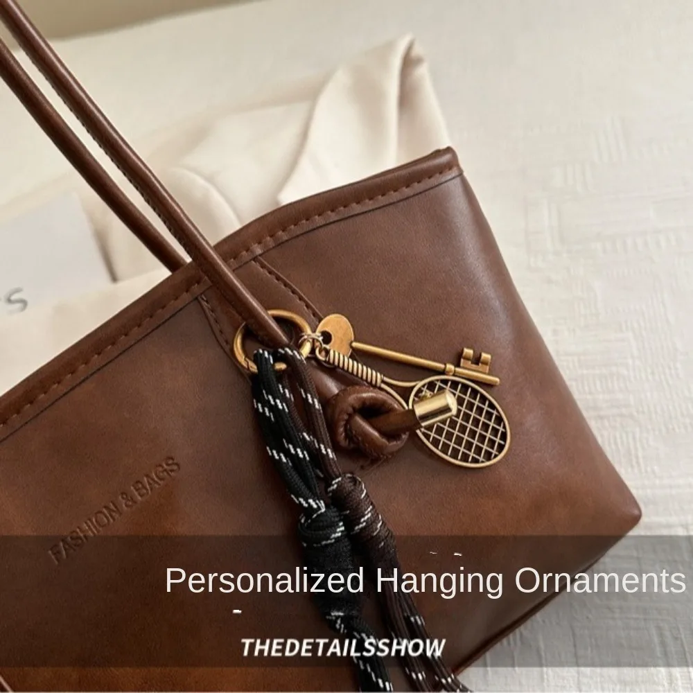 Y2K Trend Large Capacity Work Shoulder Bag Solid Color Simple Lady Handbags PU Leather Tote Bag Women Female