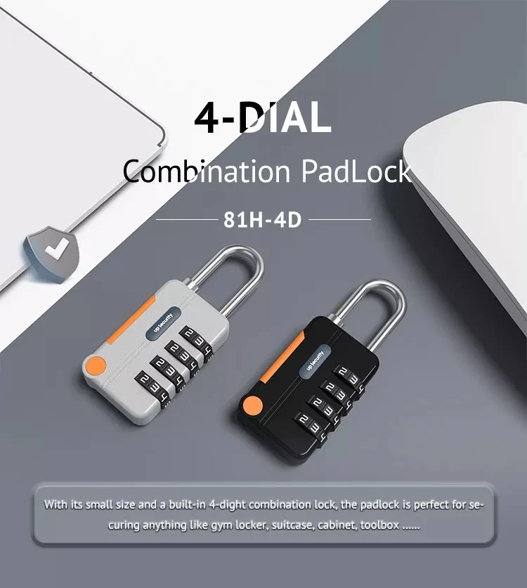 Security Steel Cable with 4 Digit Combination Lock 1 Set Travel Padlock 1m Coated Safety Wire Rope Double Loop for Luggage Bag