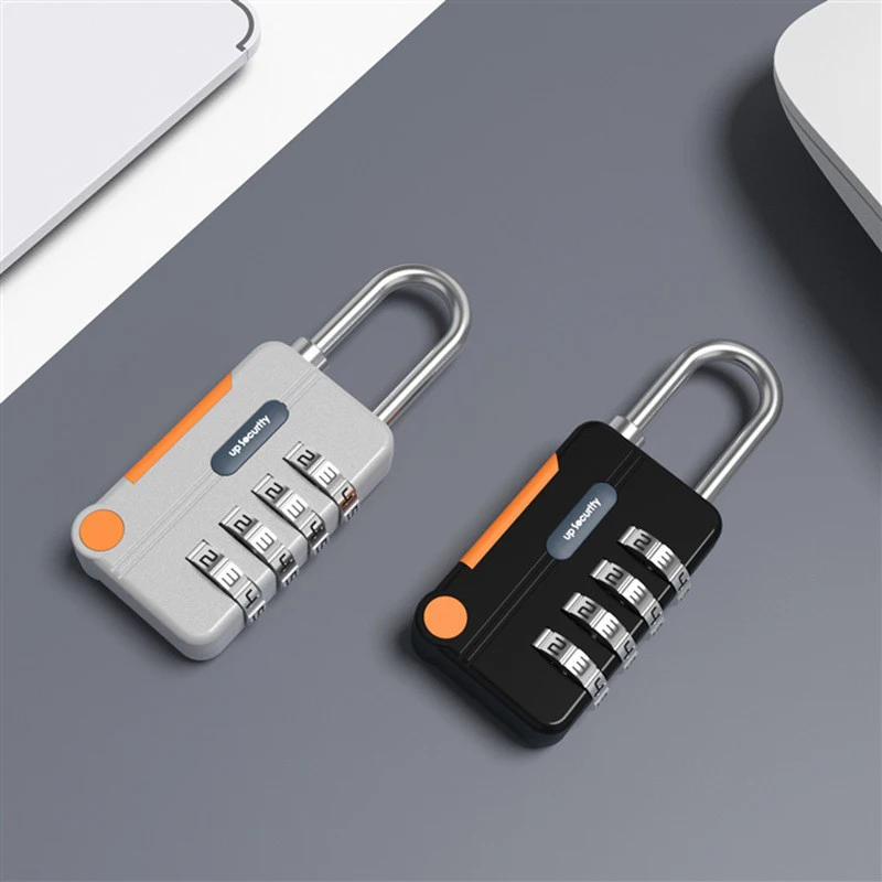 Security Steel Cable with 4 Digit Combination Lock 1 Set Travel Padlock 1m Coated Safety Wire Rope Double Loop for Luggage Bag
