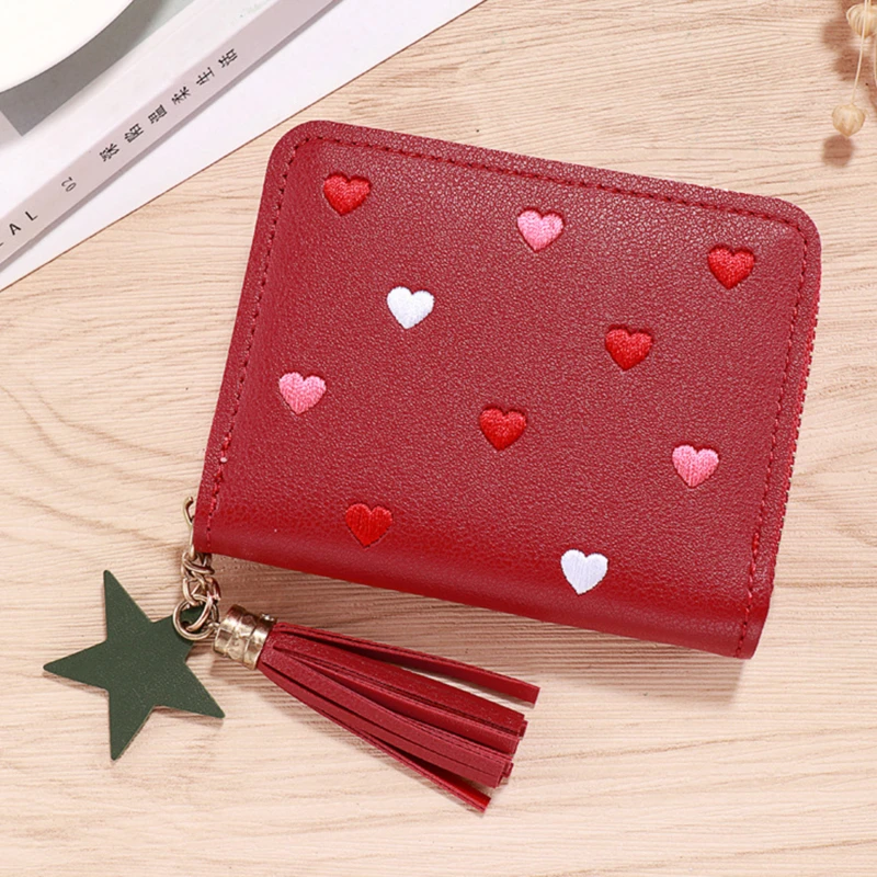 2026 NEW Spring Summer Wallet Women Ladies Mini Tassel Wallets Cute Short Zipper Lovely Pu Leather Coin Purse Female Hand Wallet