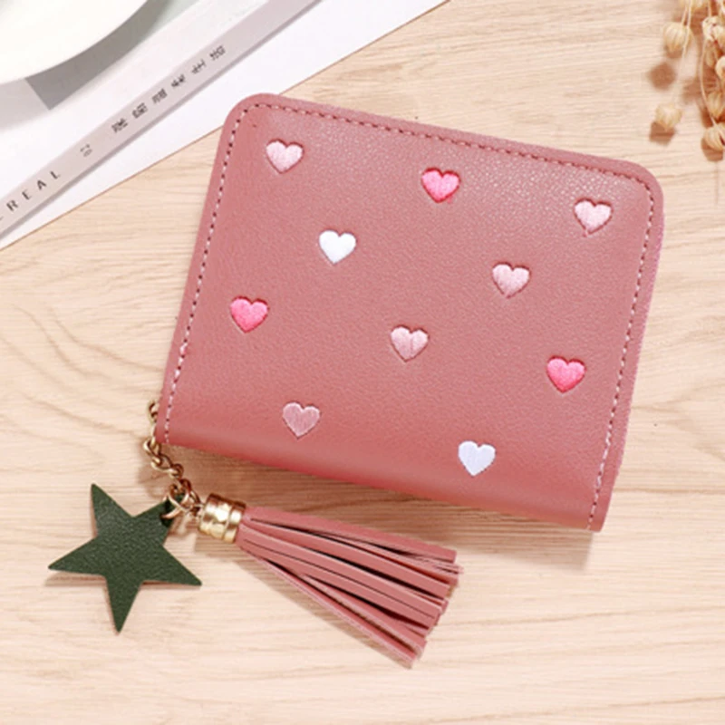 2026 NEW Spring Summer Wallet Women Ladies Mini Tassel Wallets Cute Short Zipper Lovely Pu Leather Coin Purse Female Hand Wallet