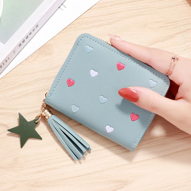 2026 NEW Spring Summer Wallet Women Ladies Mini Tassel Wallets Cute Short Zipper Lovely Pu Leather Coin Purse Female Hand Wallet