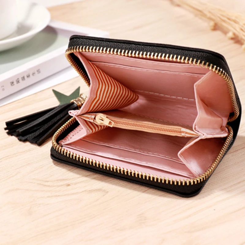 2026 NEW Spring Summer Wallet Women Ladies Mini Tassel Wallets Cute Short Zipper Lovely Pu Leather Coin Purse Female Hand Wallet