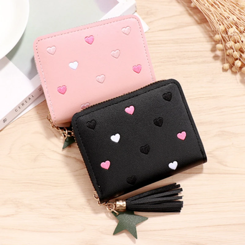 2026 NEW Spring Summer Wallet Women Ladies Mini Tassel Wallets Cute Short Zipper Lovely Pu Leather Coin Purse Female Hand Wallet