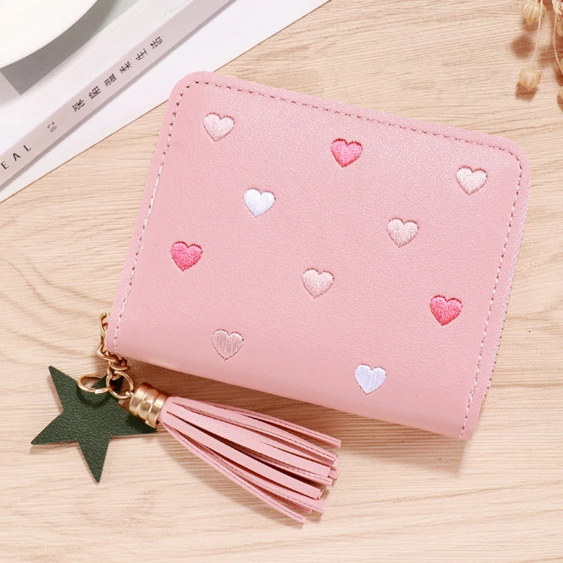 2026 NEW Spring Summer Wallet Women Ladies Mini Tassel Wallets Cute Short Zipper Lovely Pu Leather Coin Purse Female Hand Wallet