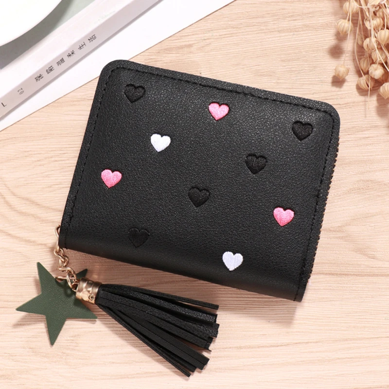 2026 NEW Spring Summer Wallet Women Ladies Mini Tassel Wallets Cute Short Zipper Lovely Pu Leather Coin Purse Female Hand Wallet