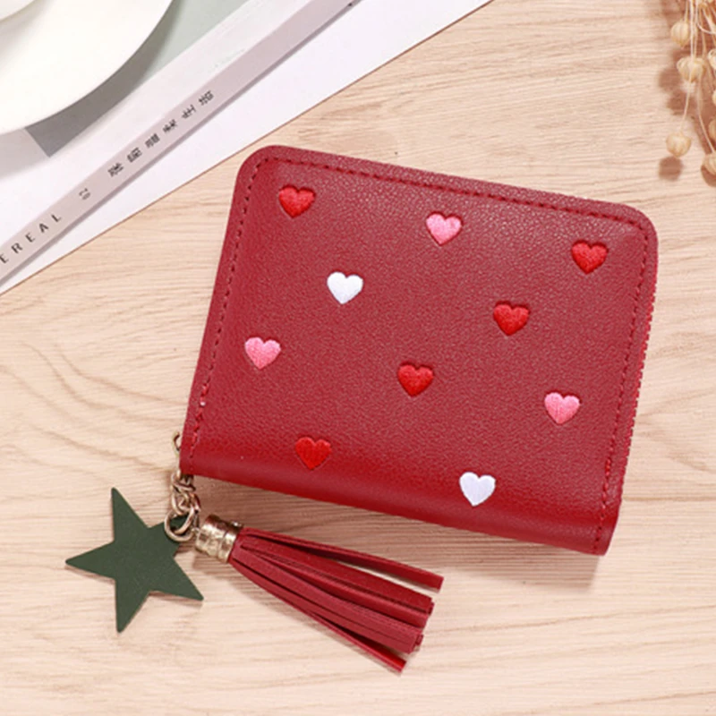 2026 NEW Spring Summer Wallet Women Ladies Mini Tassel Wallets Cute Short Zipper Lovely Pu Leather Coin Purse Female Hand Wallet