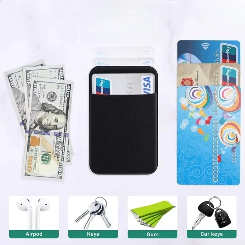 Fashion Elastic Cloth Phone Card Holder Adhesive Sticker Pocket Wallet Case for Mobile Credit ID Card and Money Bag Storage