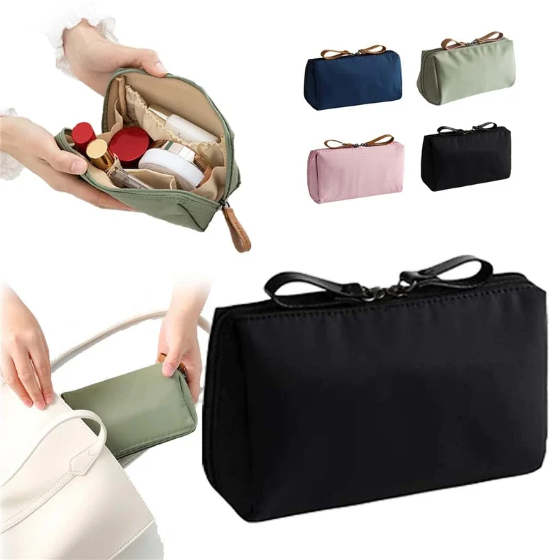 Large Capacity Makeup Bag Multiple Colors Travel Storage Partitioned Cosmetic Pouch Handbag Lipstick Pack