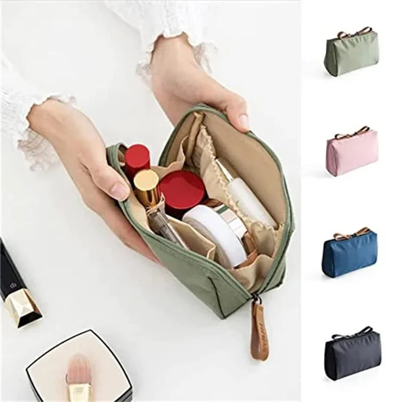 Large Capacity Makeup Bag Multiple Colors Travel Storage Partitioned Cosmetic Pouch Handbag Lipstick Pack