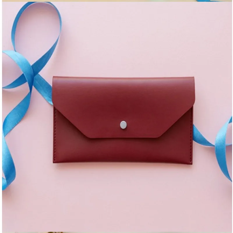 Ultra-thin Cash Envelope Wallet Wear-resistant PU Leather Money Binder Organizer Waterproof Pouch Name Card Holder Male Female