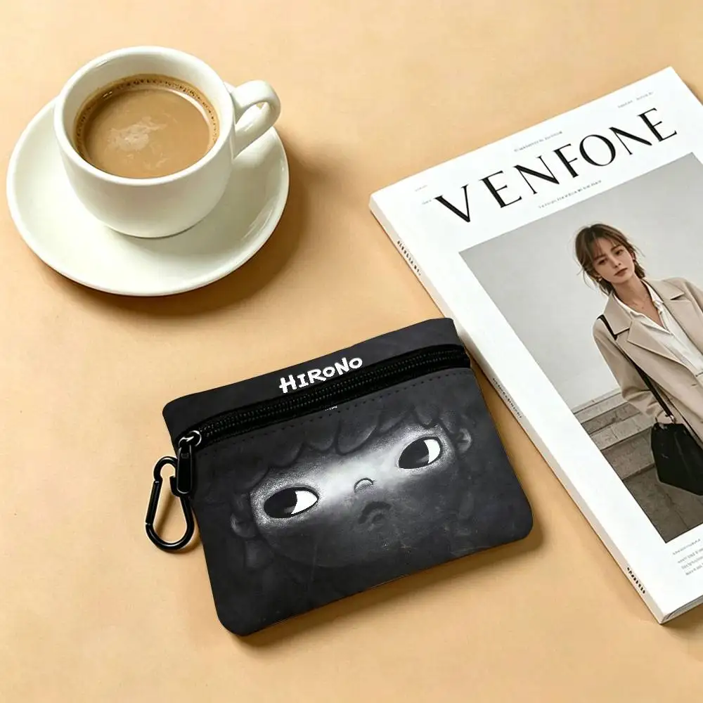 H-Hirono Mysterious-Artistic Oxford Coin Wallet Detachable Carabiner Hook Compact Storage Bag For Outdoor Shopping Accessory