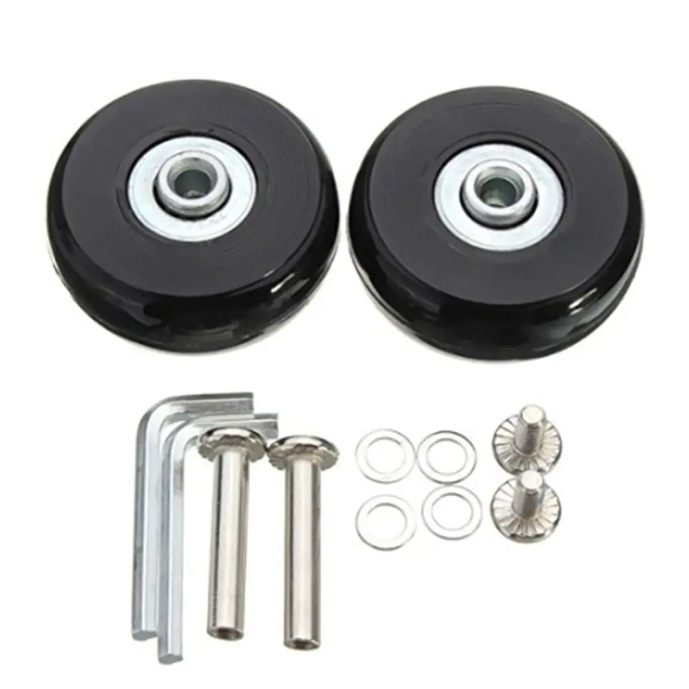 2Pcs Replace Wheels With Screw For Travel Luggage Suitcase Wheels Axles Repair Kit 40/45/50/60mm Silent Caster Wheel Repair