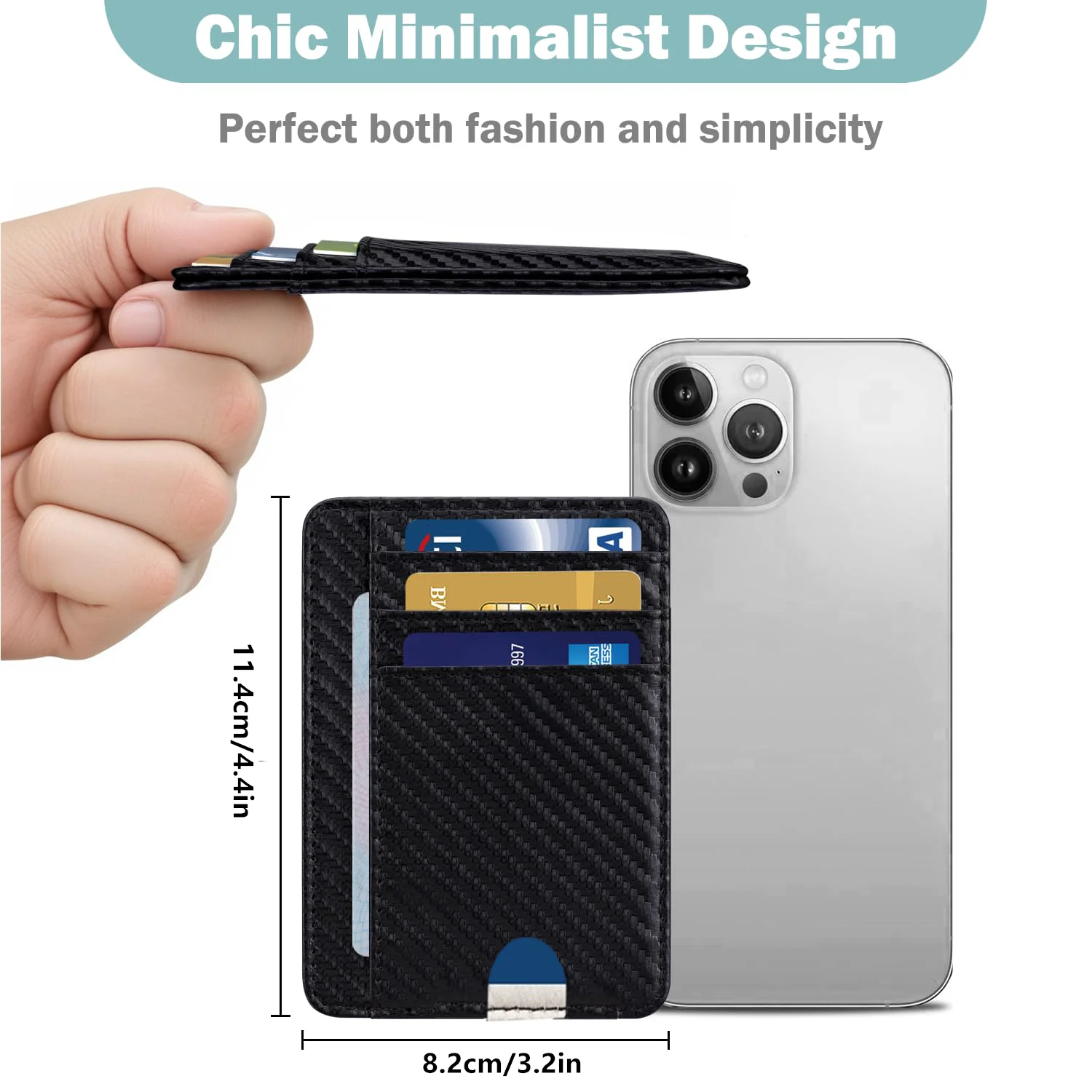 Slim Minimalist Front Pocket RFID Blocking Wallets for Men and Women