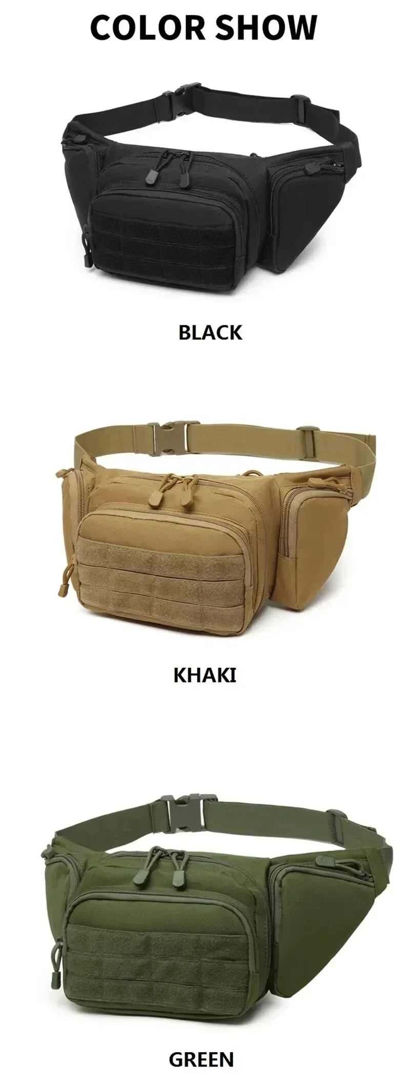 Packs for Men Nylon Shoulder Hiking Tactical Multi-function Waist Pack Fanny Mobile Phone Bag Sports High-capacity Waist Bag